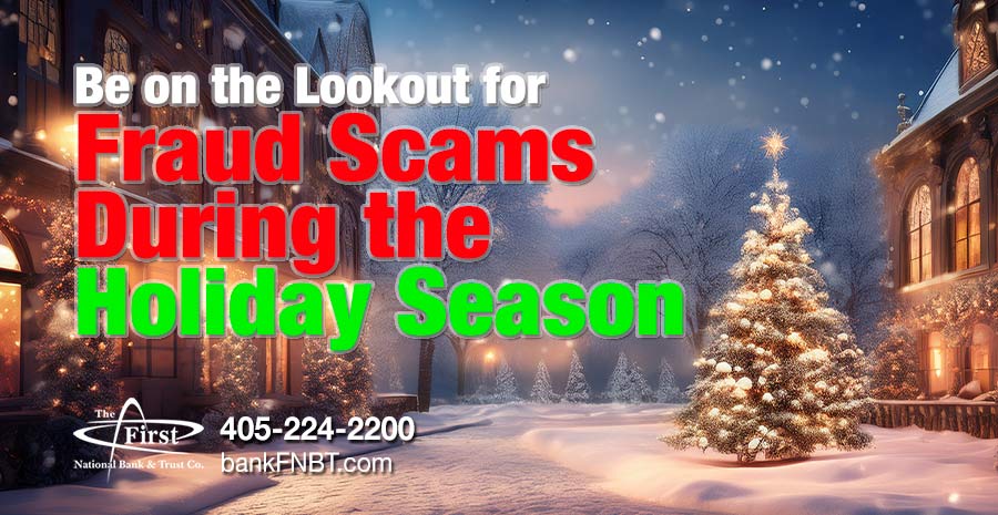 Christmas Fraud scams with Christmas tree in town